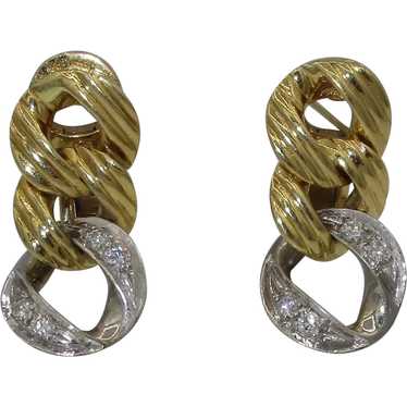 18K Pomellato Diamond Link Earrings