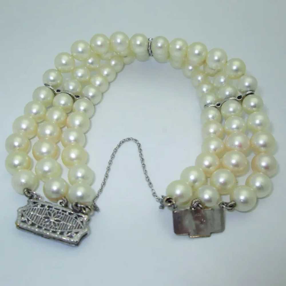 Classic 14K Cultured Pearl Bracelet - image 5