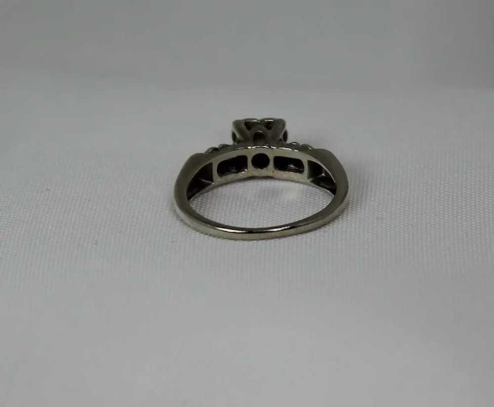 Vintage Diamond Ring, 14kt WG - image 3