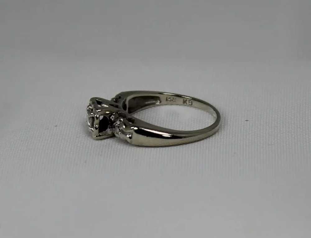 Vintage Diamond Ring, 14kt WG - image 4