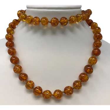 Vintage Round Honey Baltic Amber Necklace - image 1