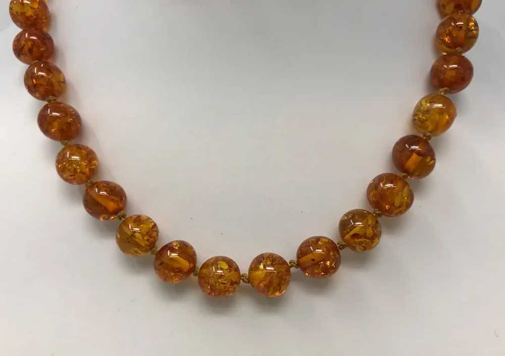 Vintage Round Honey Baltic Amber Necklace - image 2