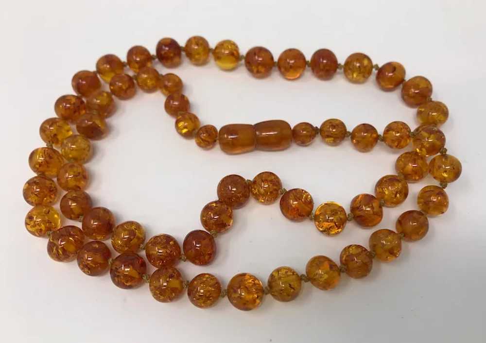 Vintage Round Honey Baltic Amber Necklace - image 3