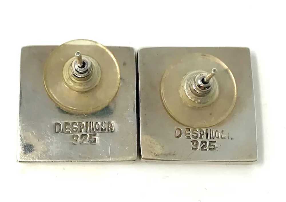 Vintage Modernist D. Espinosa 925 Silver Earrings - image 4