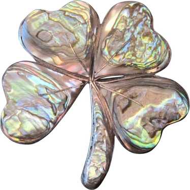 Abalone Sterling Hecho En Mexico Brooch Pin - Luck