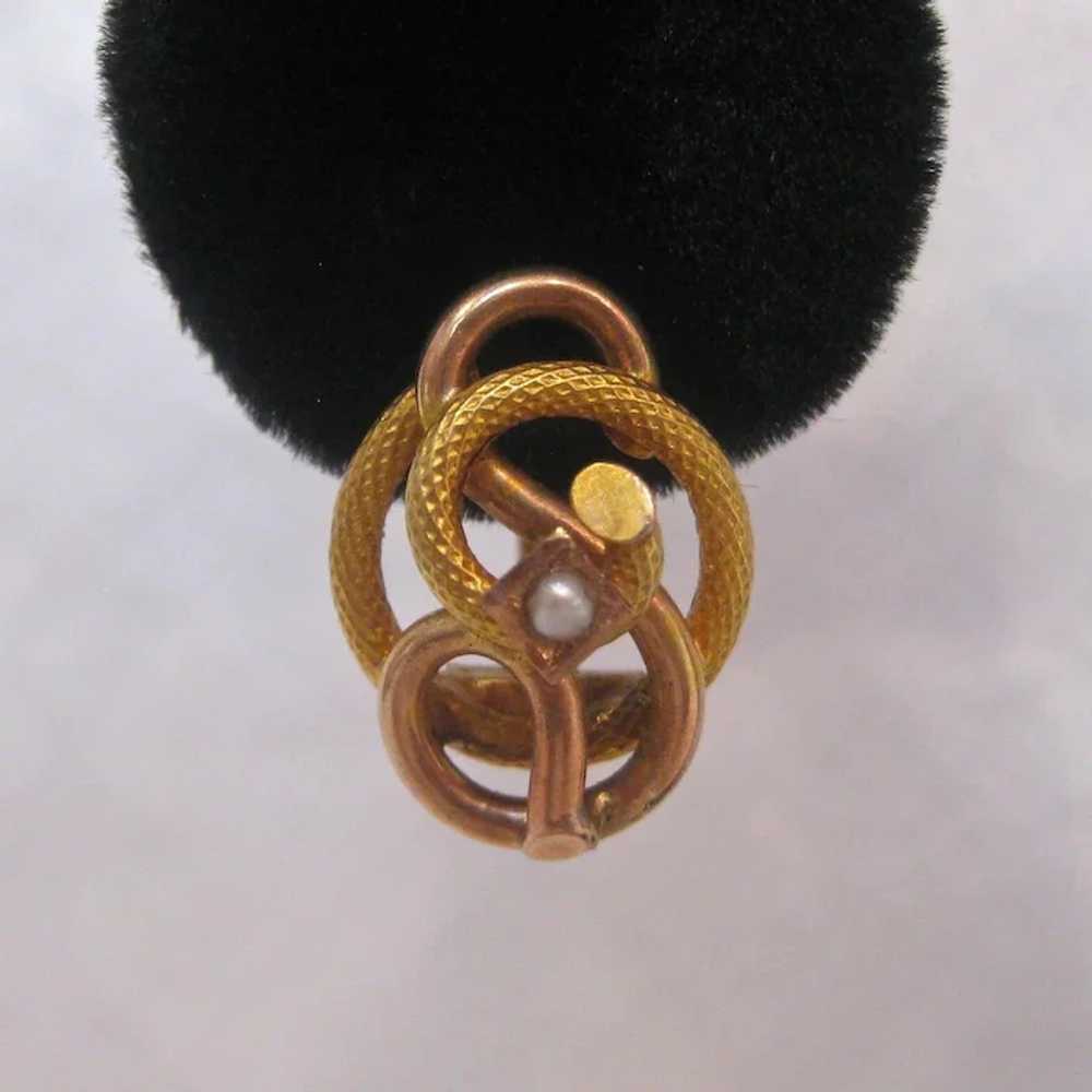 Victorian 14kt Gold and Seed Pearl Etruscan Reviv… - image 8