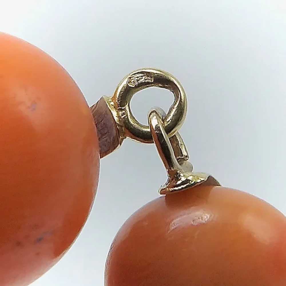 Victorian 18K Gold French Coral Ball Dangle Earri… - image 4