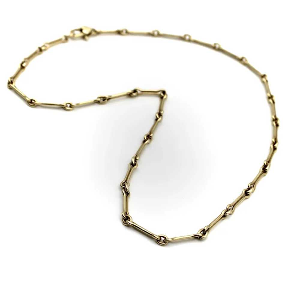 14K Gold Signature Handmade Dog Bone Link Chain N… - image 4