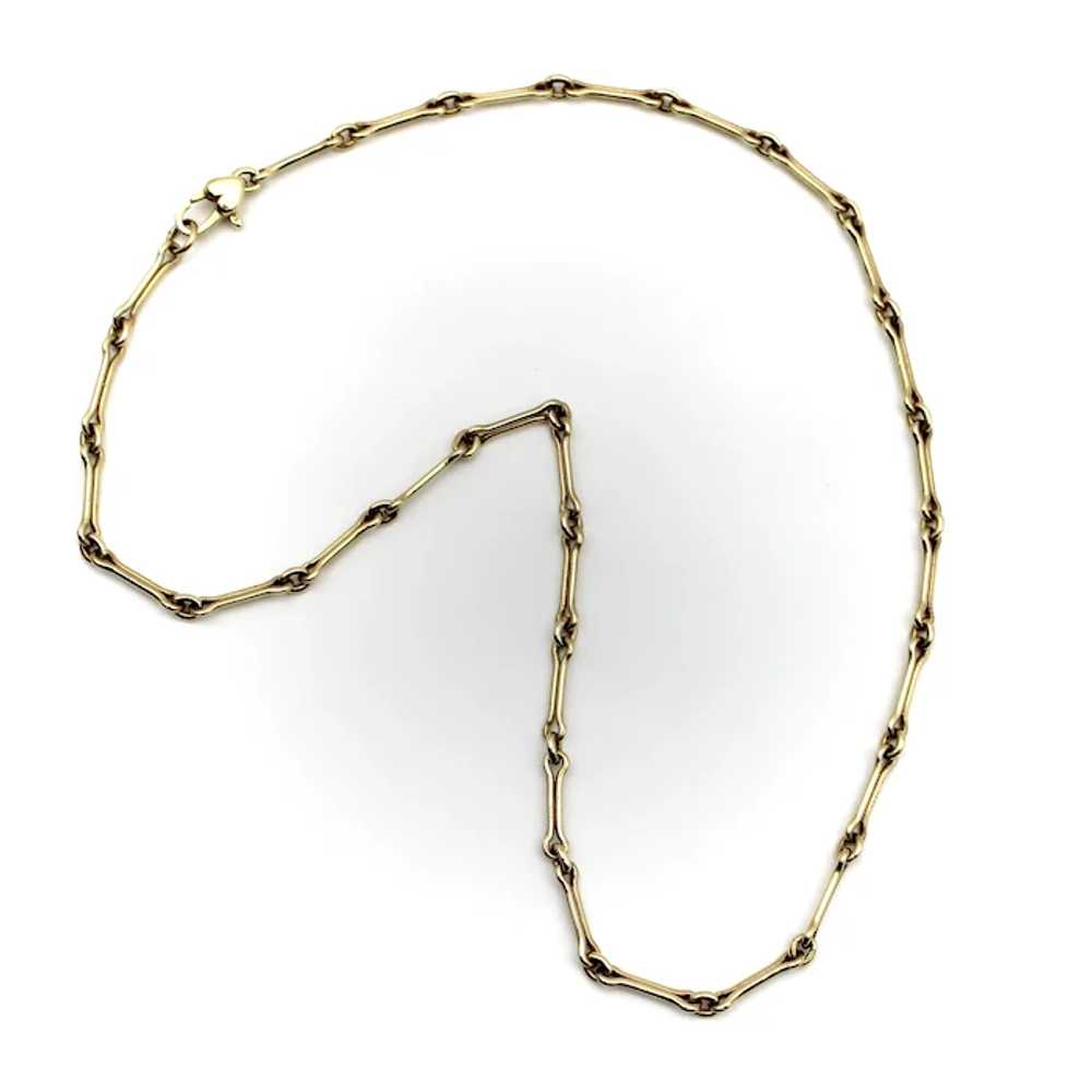 14K Gold Signature Handmade Dog Bone Link Chain N… - image 5