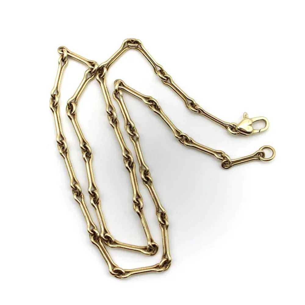 14K Gold Signature Handmade Dog Bone Link Chain N… - image 6