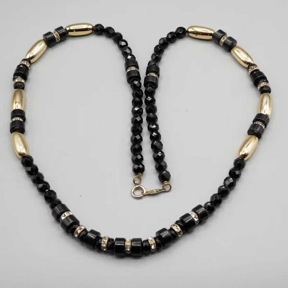 Alexis Kirk Elegant Long Necklace - Black and Gol… - image 4