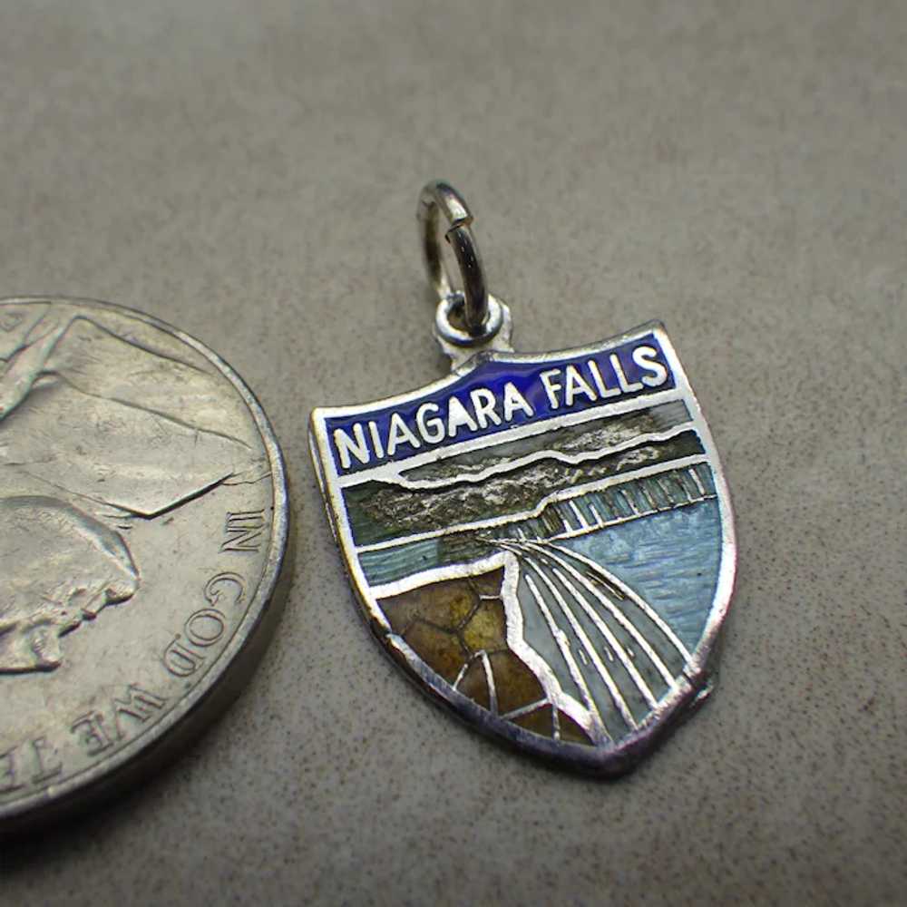 Vintage Enamel Niagara Falls Sterling Charm, Scen… - image 6