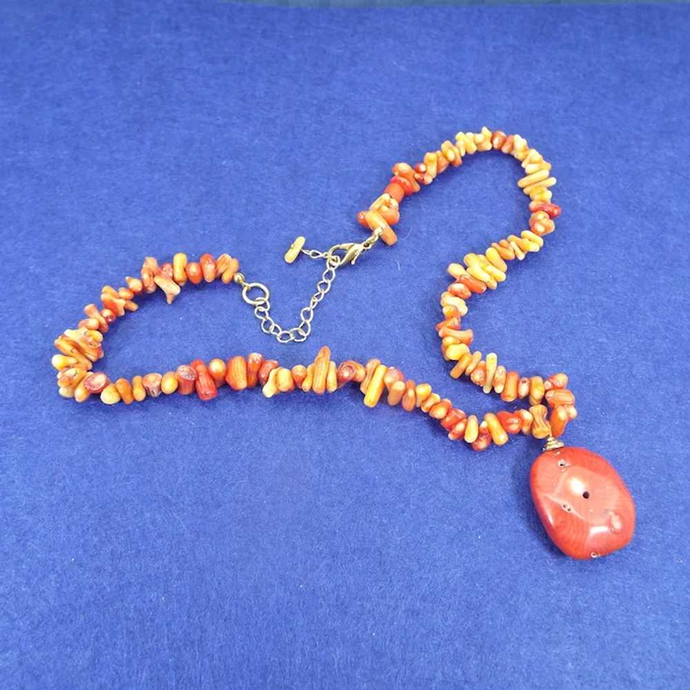 Coral Pendant Necklace, Beaded Branch Coral Body,… - image 10