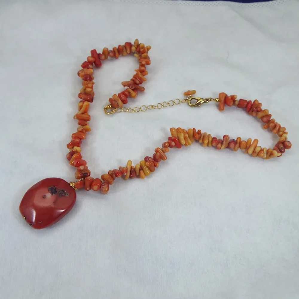 Coral Pendant Necklace, Beaded Branch Coral Body,… - image 6