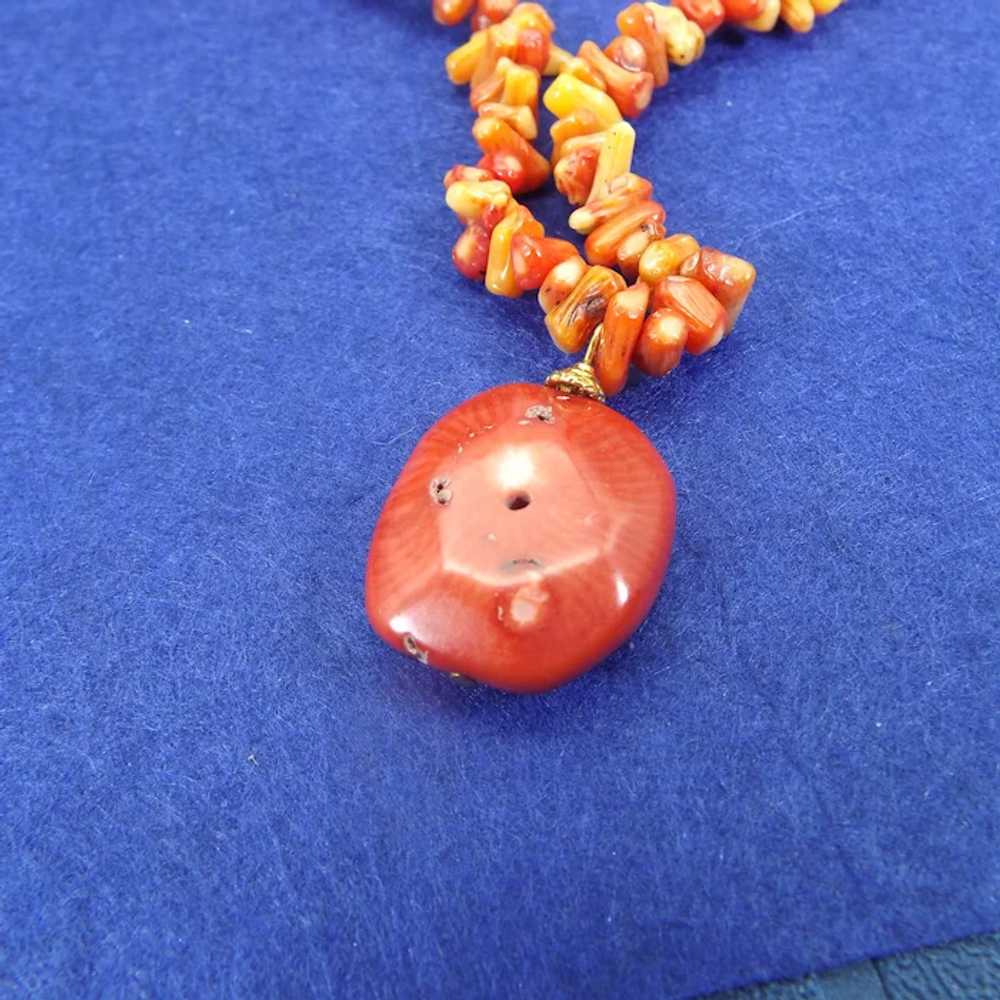 Coral Pendant Necklace, Beaded Branch Coral Body,… - image 8