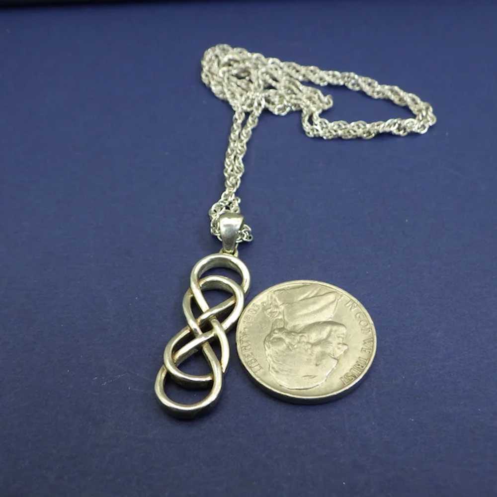 Sterling Silver Double Infinity Pendant Necklace,… - image 2