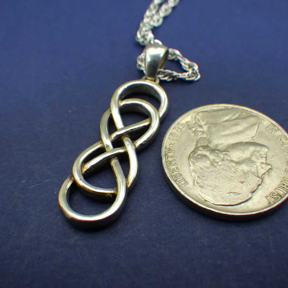 Sterling Silver Double Infinity Pendant Necklace,… - image 3