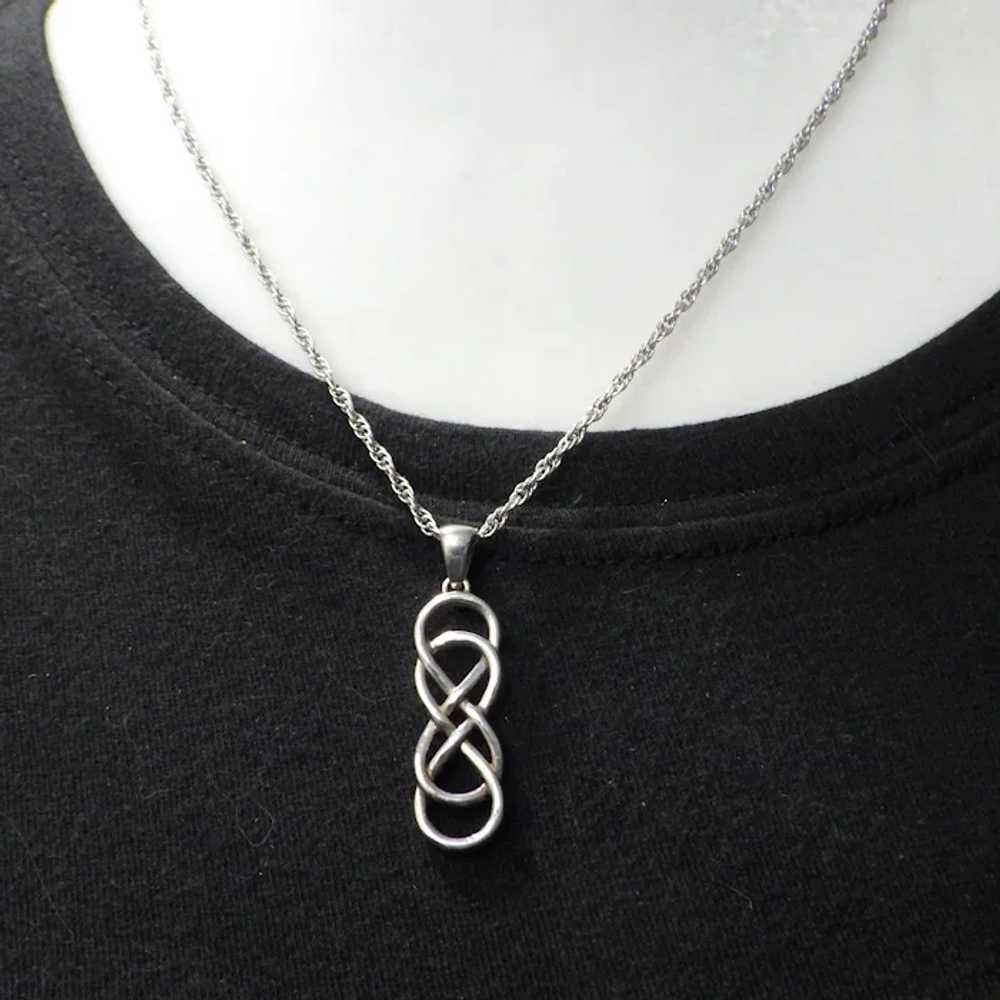 Sterling Silver Double Infinity Pendant Necklace,… - image 4