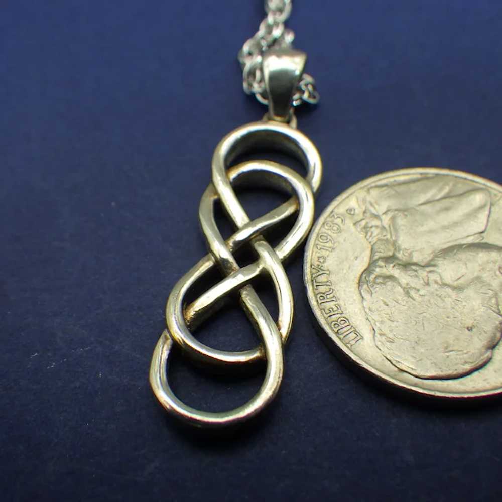 Sterling Silver Double Infinity Pendant Necklace,… - image 5