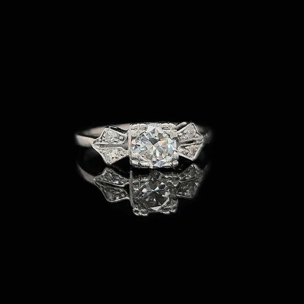 Antique Engagement Ring .65ct. Diamond & Platinum… - image 2