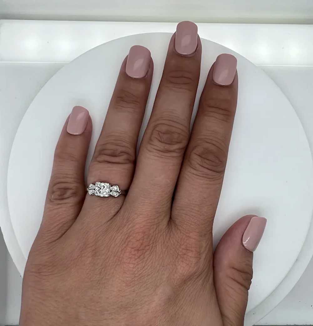 Antique Engagement Ring .65ct. Diamond & Platinum… - image 6