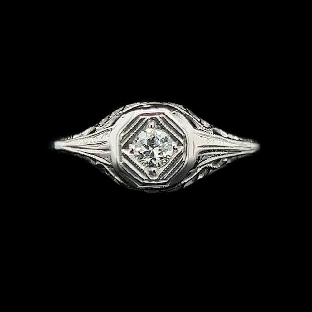 Art Deco .10ct. Diamond Antique Engagement - Fash… - image 2