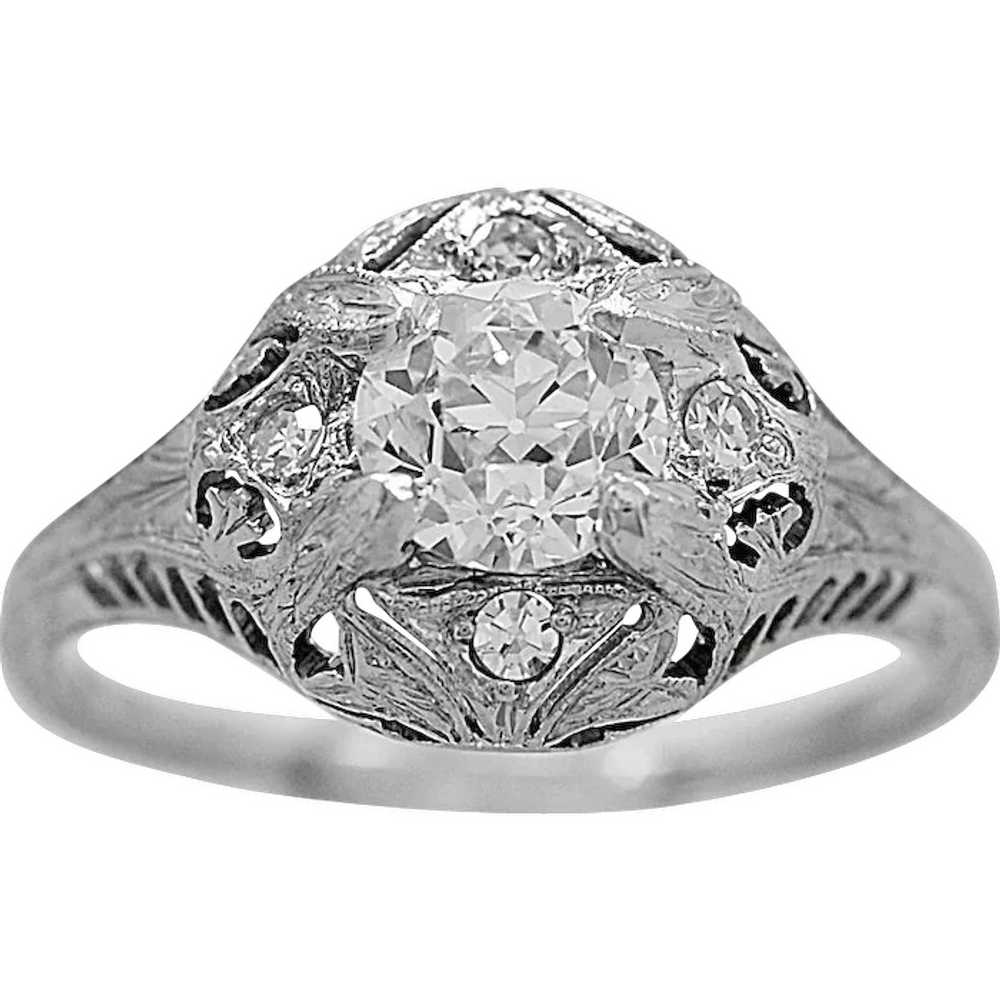 Art Deco .66ct. Diamond Antique Engagement - Fash… - image 1