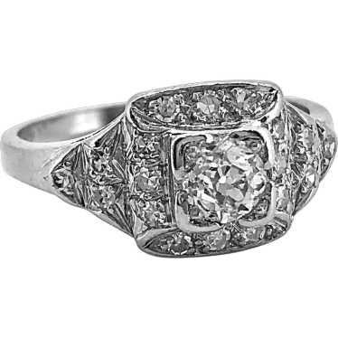 Art Deco .51ct. Diamond Antique Engagement - Fash… - image 1