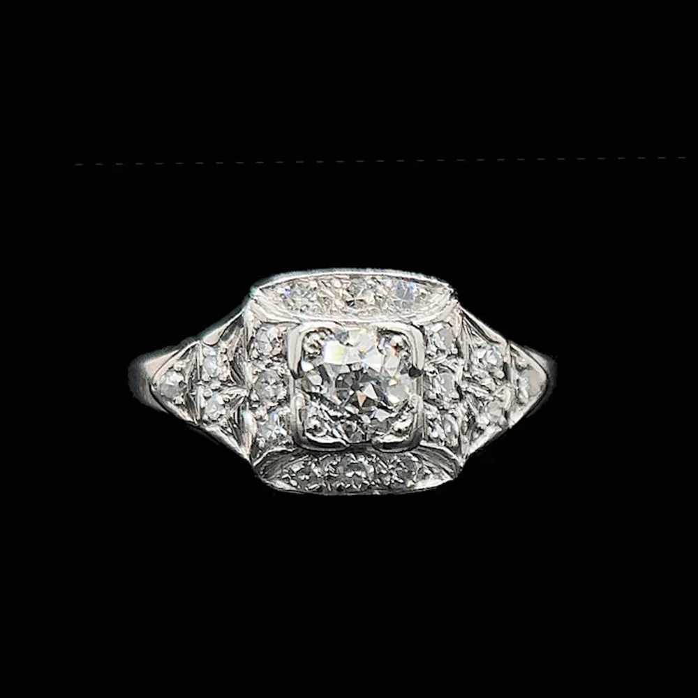 Art Deco .51ct. Diamond Antique Engagement - Fash… - image 2