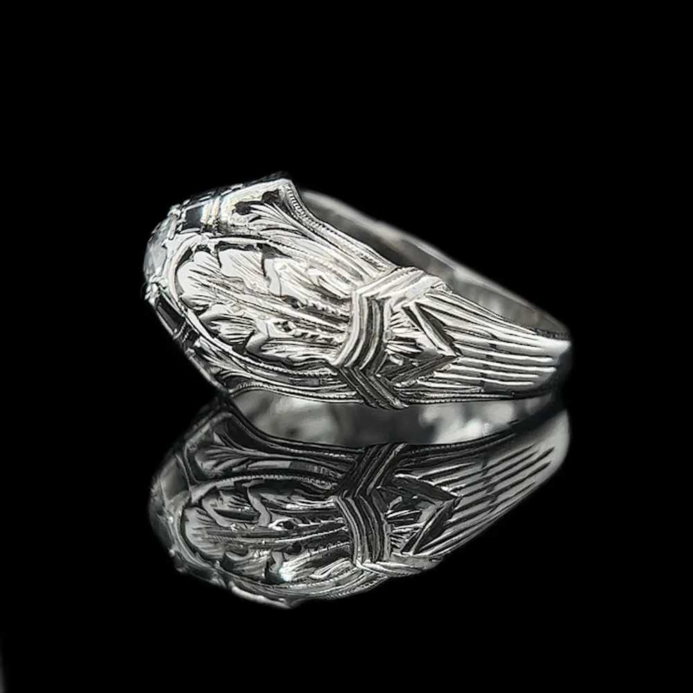 Art Deco .40ct. Diamond & 18K White Gold Antique … - image 3