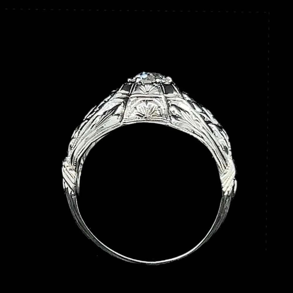 Art Deco .40ct. Diamond & 18K White Gold Antique … - image 5