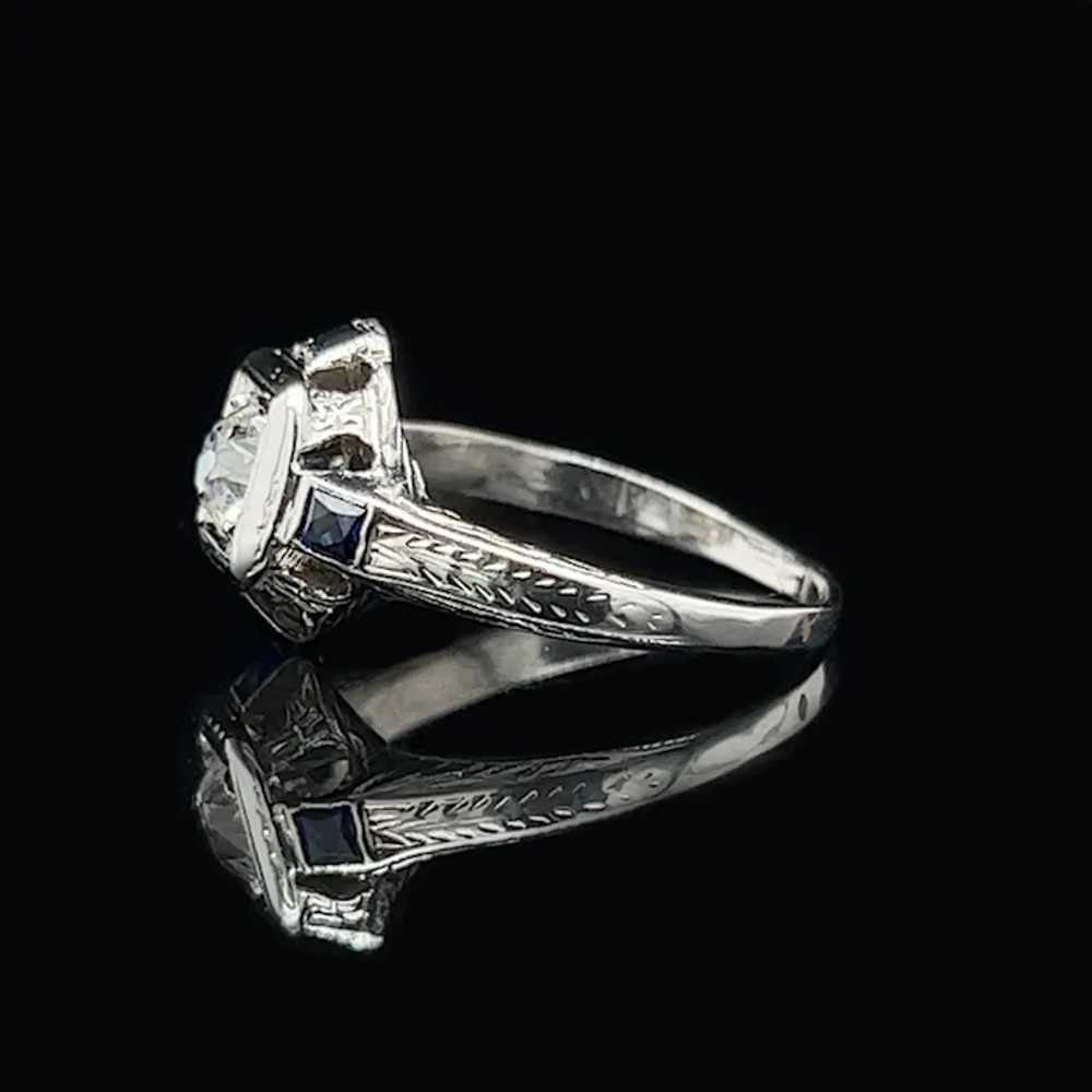 Art Deco .35ct. Diamond & Sapphire Antique Engage… - image 3