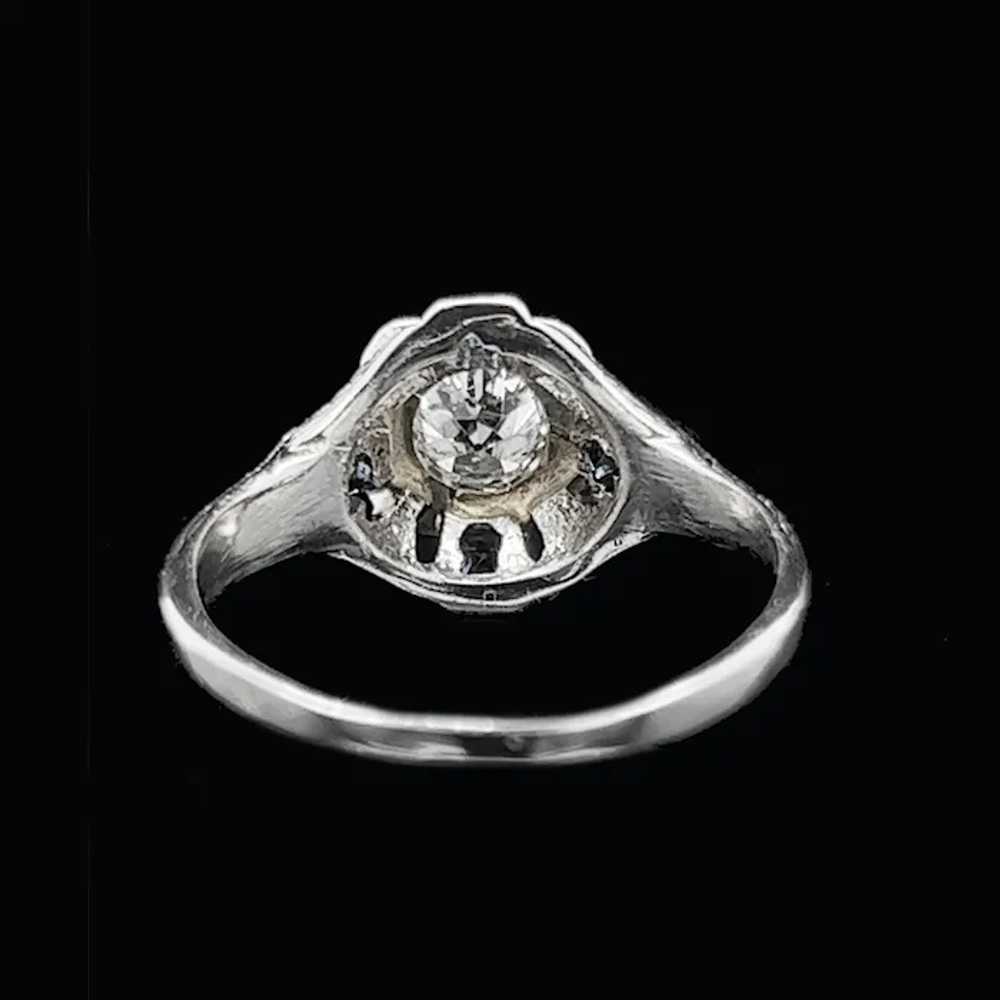 Art Deco .35ct. Diamond & Sapphire Antique Engage… - image 4