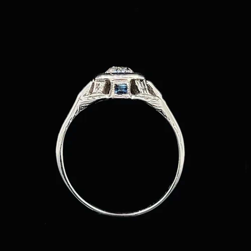 Art Deco .35ct. Diamond & Sapphire Antique Engage… - image 5