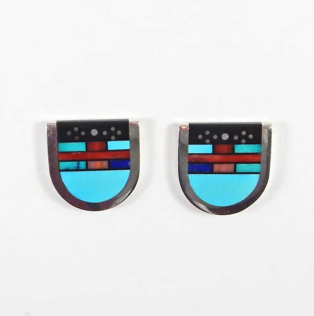 Navajo - Sterling Silver and Multi Stone Mosaic I… - image 2