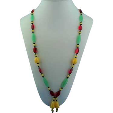 Bohemian glass bead necklace 1930's