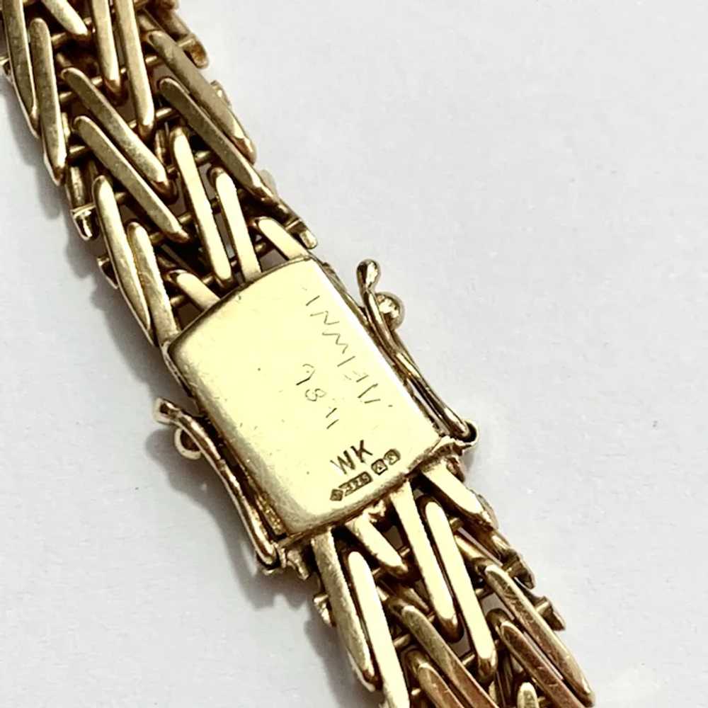 Vintage 9CT Gold Woven Herringbone Collar Necklace - image 8