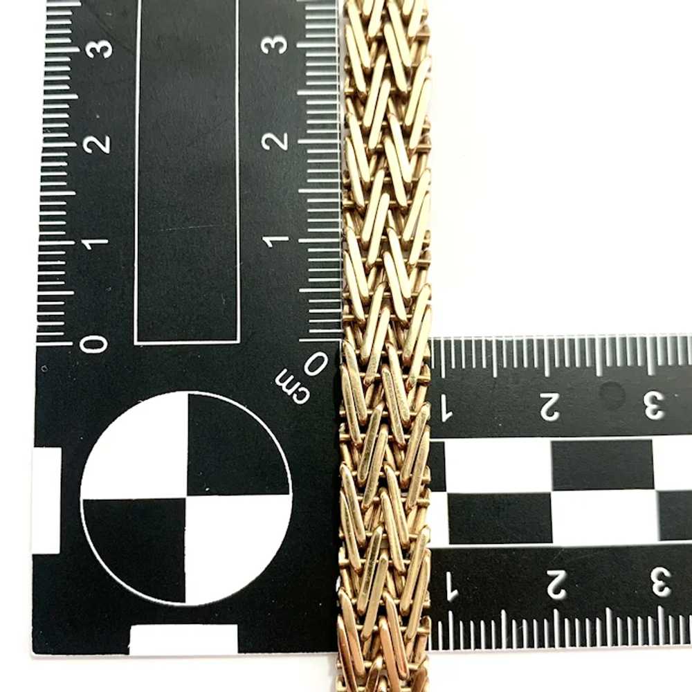 Vintage 9CT Gold Woven Herringbone Collar Necklace - image 9