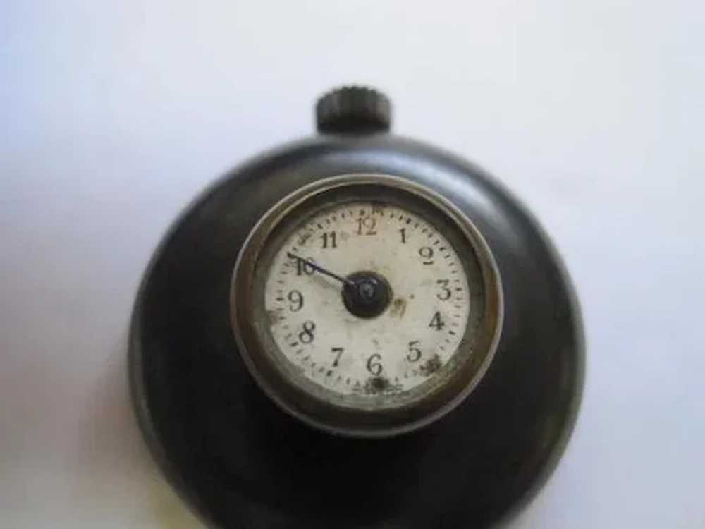 Lot #918 1800's Silver Black Miniature Watch - Po… - image 2