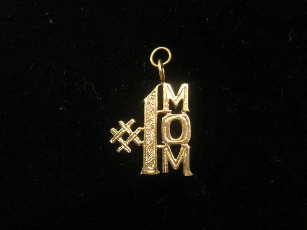 14KT Yellow Gold #1 Mom Pendant - 1.4 Grams - image 3