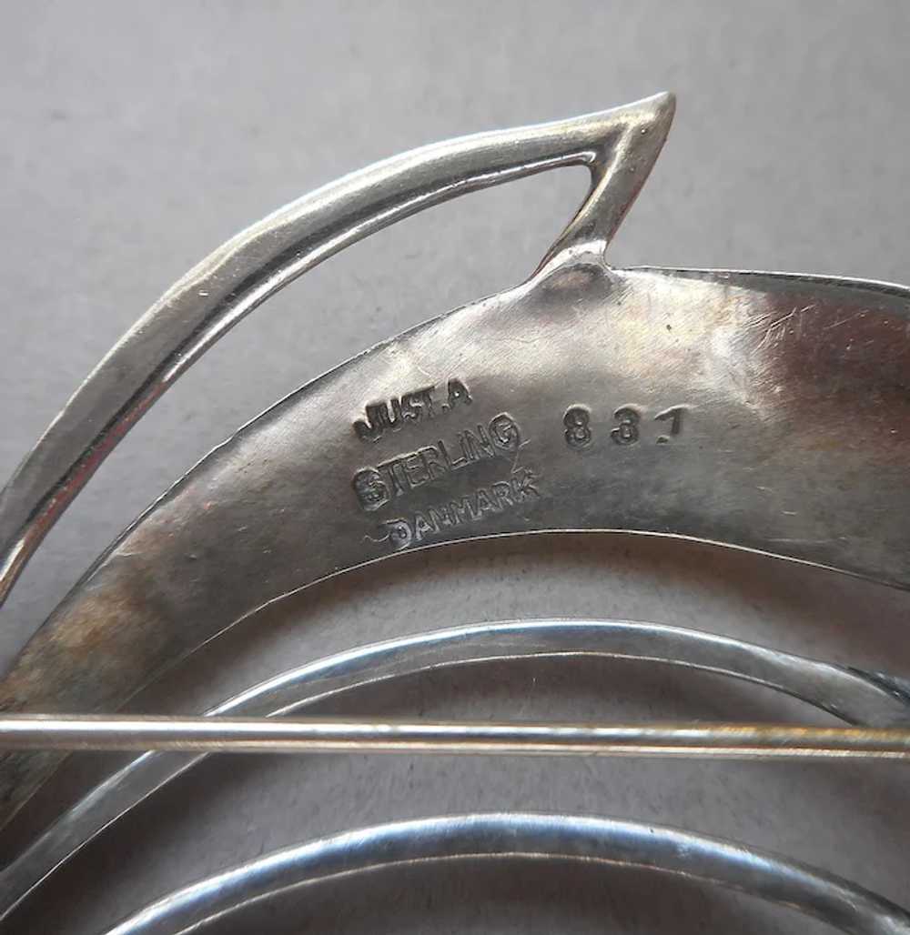 Just Andersen Denmark Sterling Silver Pin Leaves … - image 3