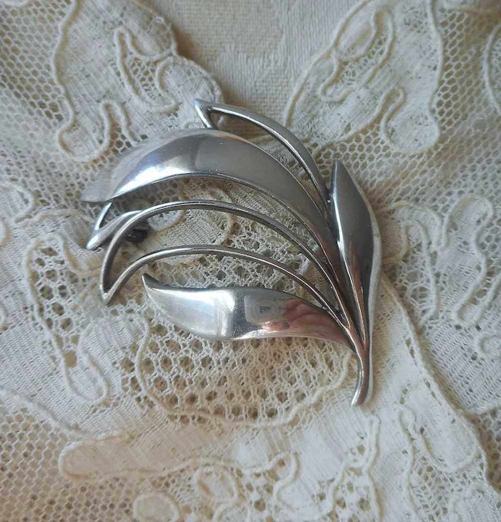 Just Andersen Denmark Sterling Silver Pin Leaves … - image 5