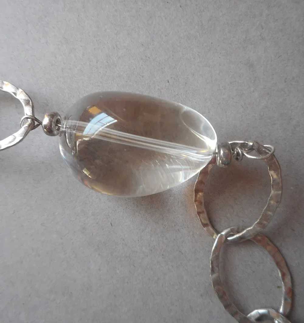 Silver Plated Freshwater Pearls Glass Long Neckla… - image 6