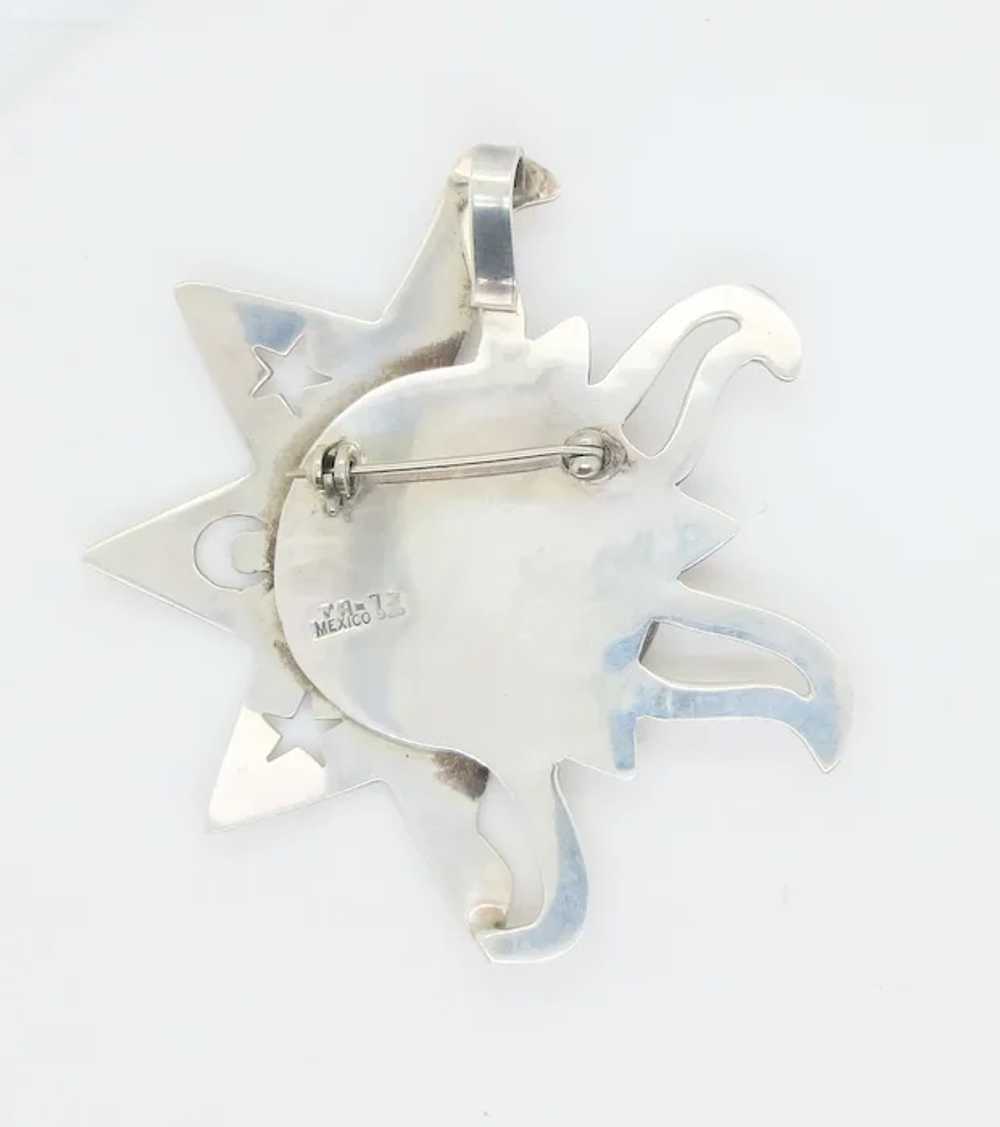 Sun/Moon Sterling Pin Pendant - image 2