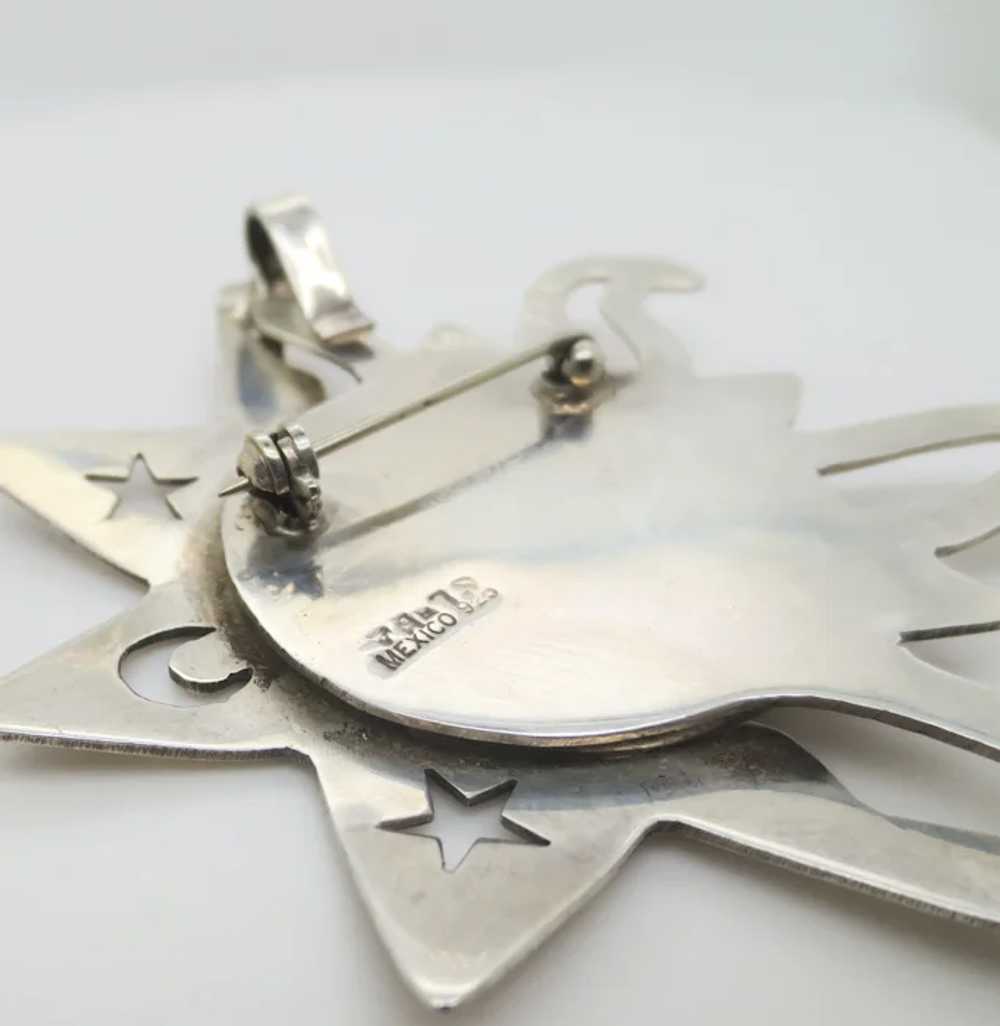Sun/Moon Sterling Pin Pendant - image 3