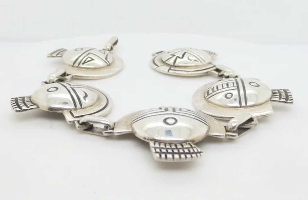 Sterling Silver Hopi Masks  Bracelet - image 2
