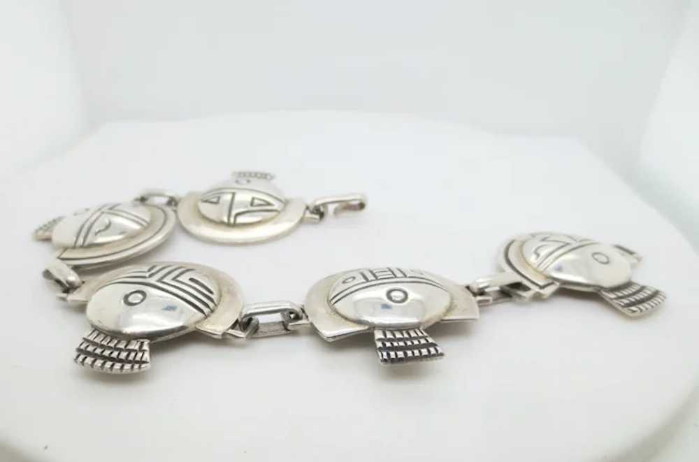 Sterling Silver Hopi Masks  Bracelet - image 3