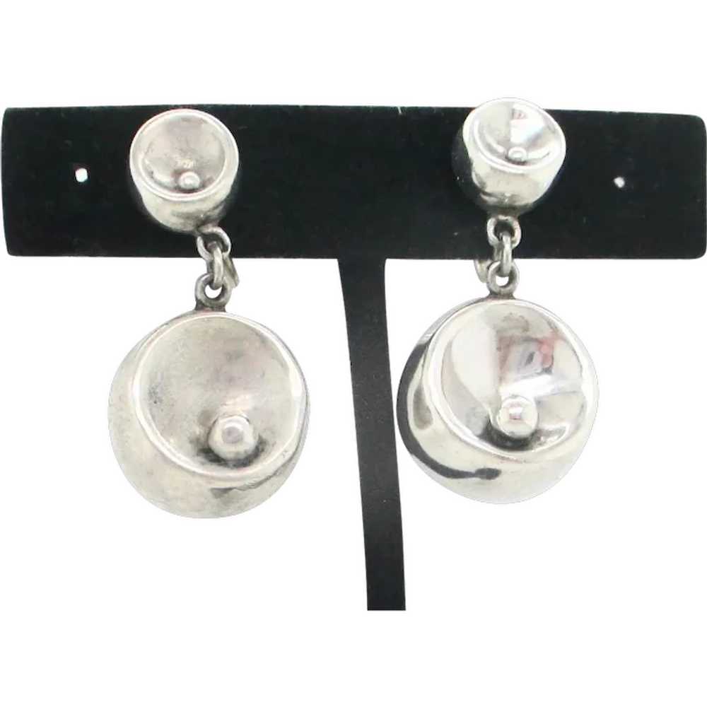 Sterling Silver Danish Style Screw-Back Earrings - image 1