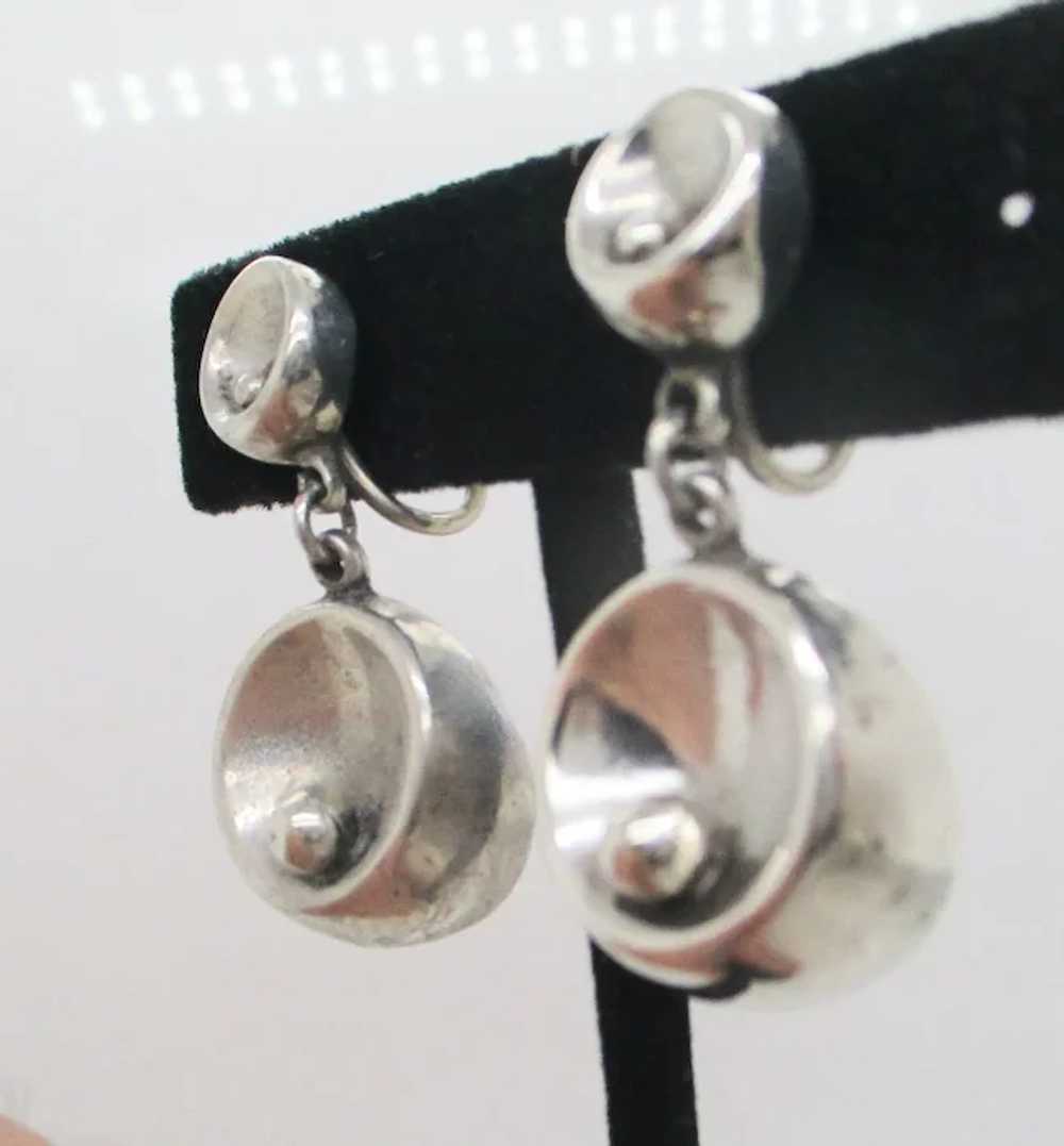 Sterling Silver Danish Style Screw-Back Earrings - image 3