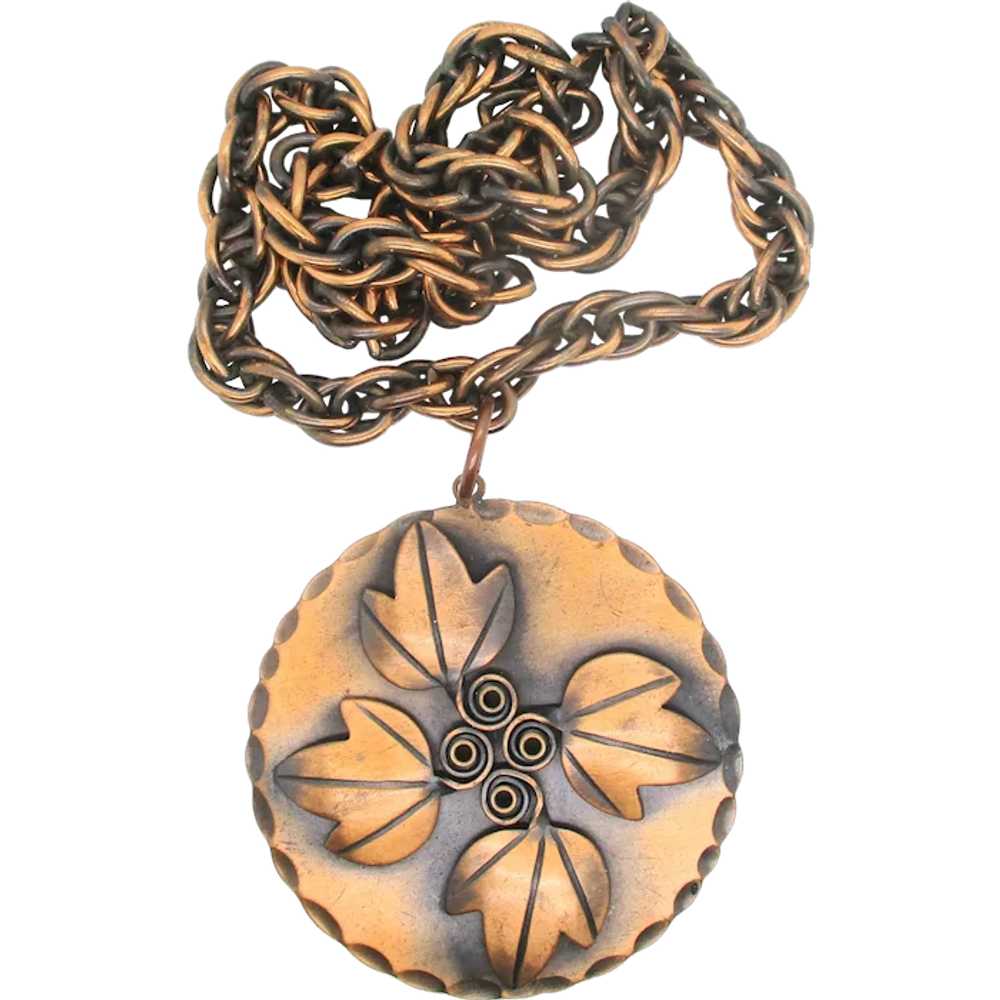 Frank Robajes Copper Pendant on Copper Chain Circ… - image 1